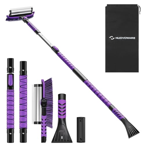 Nuovoware 60" Ice Scraper and Extendable Snow Brush for Car Windshield
