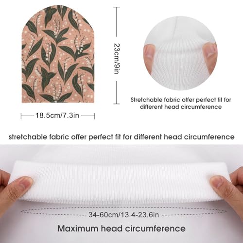 Lily Pattern Kids Beanie Hat for for Girls Boys Children Cap Winter Knitted Chemo Cancer Headwear Accessories Gifts Decoration Black2