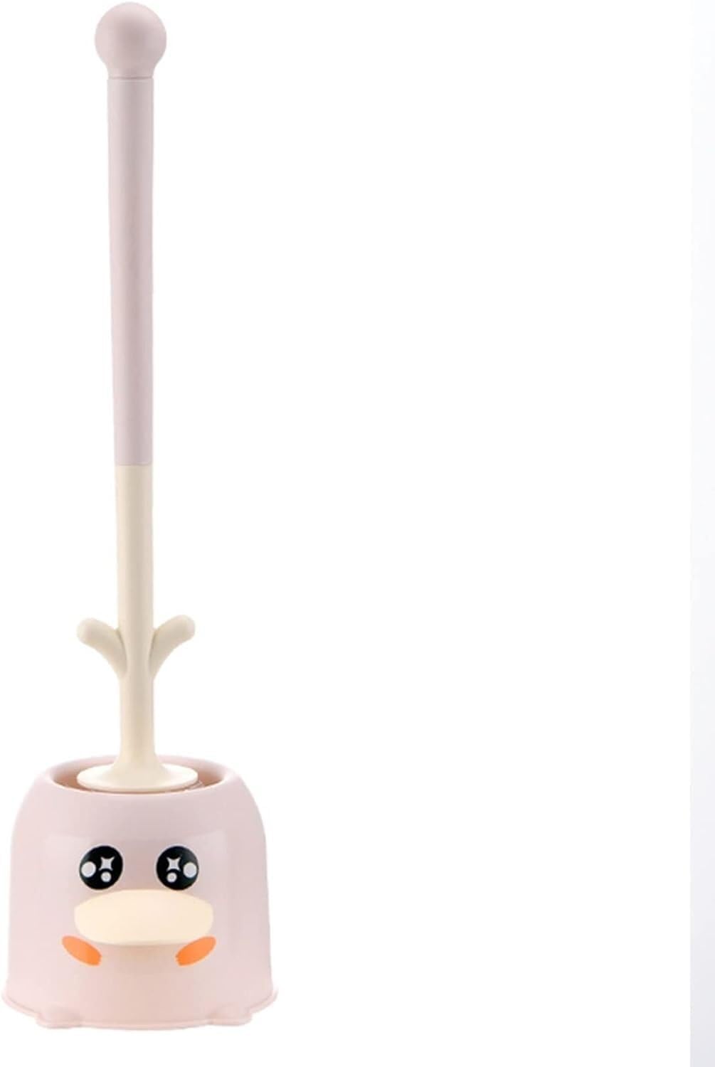 toilet brush, Toilet Bowl Brush with Base Long Handle Thickened Head Household Bathroom Cleaning(Pink)
