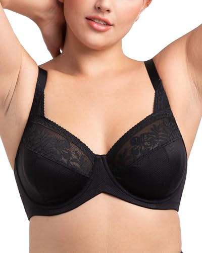 HSIA Minimizer Bras for Women, Full Coverage Lace Bra Unlined Underwire Plus Size Bras for Heavy Breast2