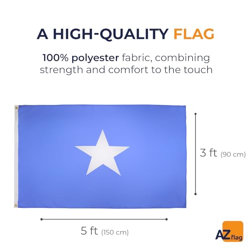 AZ FLAG, Somalia Flag, 3x5 Ft, Light Polyester Somali Banner with Two Brass Eyelets, Fade Resistant, Vivid Colors - Image 2