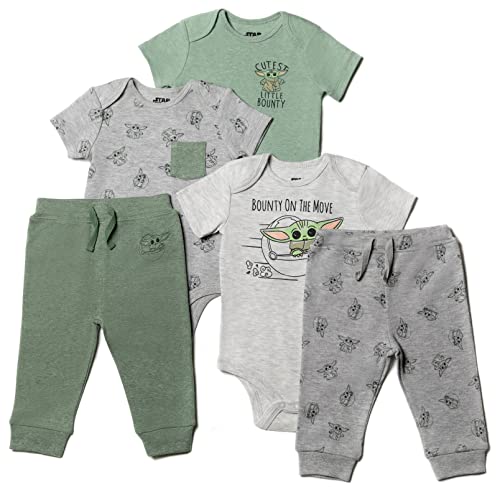 Image of STAR WARS The Mandalorian Baby Grogu Cuddly Short Sleeve Bodysuit & Pants
