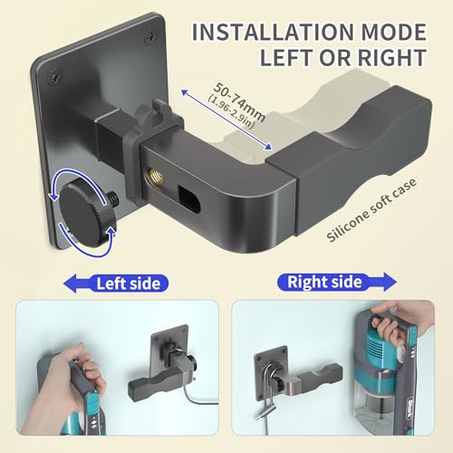 Image of Shark Vacuum Cleaner Wall Mount with Clip Mini Shark Cordless Vacuum Stand Compatible for Shark IX141 IZ562H IZ682H IZ361H IZ462H IZ163H IZ363HT IZ483H and V7 V8 V10 V11 V12 V15 (Gray+Clip)