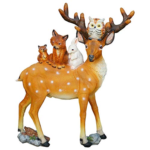 European Style Garden Decoration Sika Deer Sculpture Outdoor Simulation Fawn Villa Courtyard Decorations Miniature Garden Figurines (Color : Brown, Size : 55x12x62cm)
