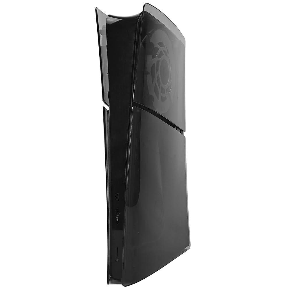 Dla PS5 SLIM Digital Edition obudowa konsoli obudowa części zamienne twardy panel akcesoria do gier odporny na zarysowania przezroczysty rękaw ochronny (półprzezroczysty czarny)