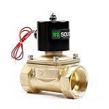 U.S. Solid 2' Brass Electric Solenoid Valve 12VDC, Normally Closed (Non-potable Water, Diesel)