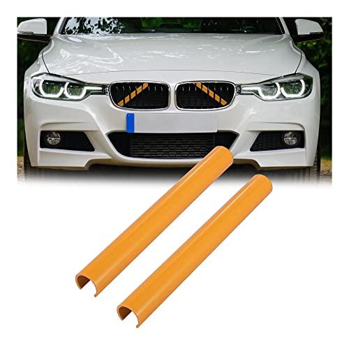 SITARAYURI Car Front Grille For F30 F10 F20 F11 F31 Grille Insert Trims Grill Strip Decoration Accessories Pair Front Grille Trim Strips Cover(Model A Yellow)