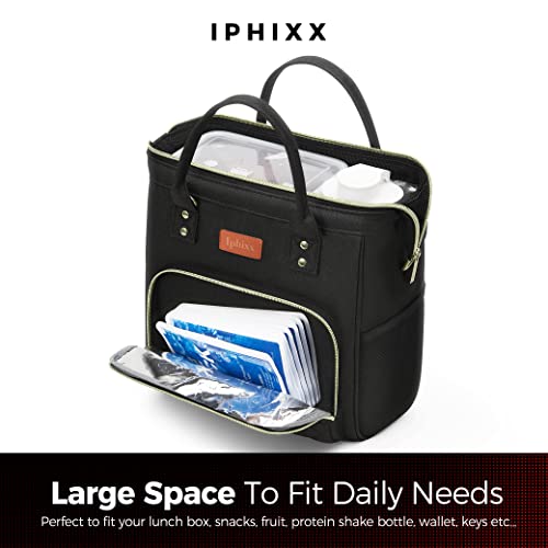 Lunch Bags For Women: Insulated Lunch Box For Women Adults, Lunch Cooler Bag, Leakproof Lunch Tote Bags For Work With Adjustable Strap Reusable Cooler Tote Bag For Picnic,Camping, 8 Ice Packs(Black) #TOP1