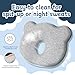 Memory Foam Baby Pillow for Newborn Flat Head Baby Pillow Machine-Washable Neck Support Prevent Flat Head 100% Cotton,Grey