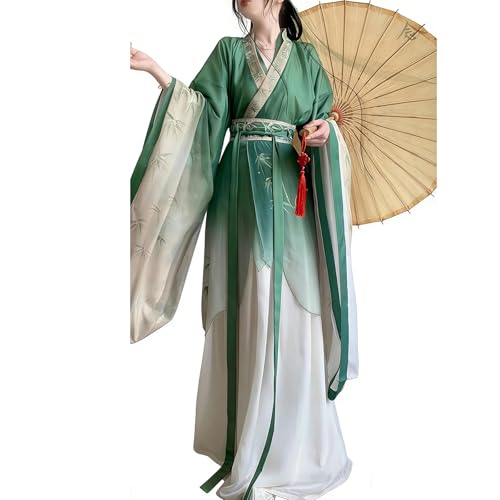 Robe pour femme style chinois et danse vêtement traditionnel vert taille M pour étudiante