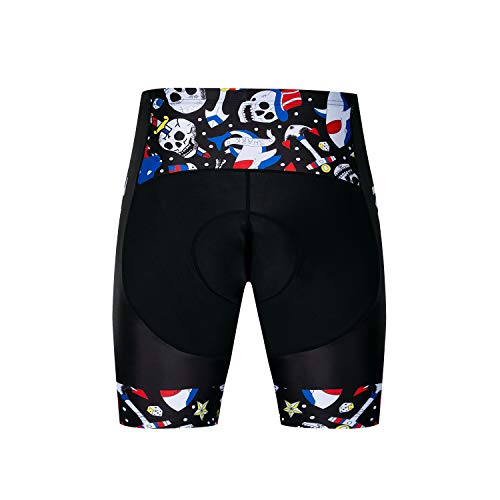 Weimostar Shorts de ciclismo masculinos para ciclismo e bicicleta meia calça acolchoada 4D, Caveira
