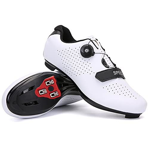 Cycling Shoes?Road Bike Peloton Shoes for Mens Womens,Compatible with SPD and Delta Cleats for Indoor Outdoor Riding White