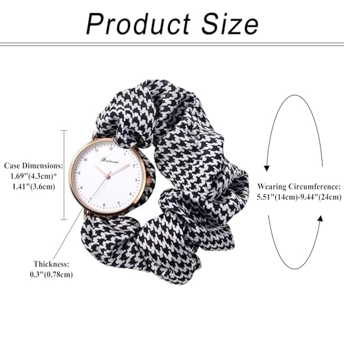 JewelryWe Zegarki damskie, elastyczna opaska na włosy – jedyny w swoim rodzaju prosty analogowy zegarek kwarcowy na rękę dla kobiet dziewcząt zegarek z gumką do włosów elastyczna bransoletka prezent,