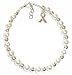 Prepackaged (7 3/4 in.) Cancer Awareness Bracelet WHITE PEARL, 6mm (represents Lung Cancer)