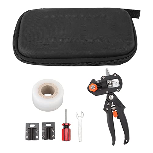 Tijera de injerto de acero inoxidable Sigina con primavera para ahorrar mano de obra, corte eficiente para la poda de árboles de frutas de jardín, incluye almacenamiento de