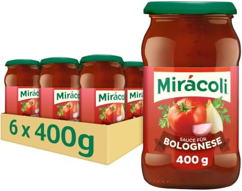 Mirácoli Pasta Sauce für Bolognese (Kräuter) 6 x 400g, Multipack | Tomatensauce für Bolognese mit Kräutern verfeinert, Perfekt für Pasta