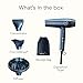 Infiniti PRO by CONAIR DigitalAIRE 2.0 Hair Dryer, 1875W Frizz-Reducing Ionic Hair Blow Dryer with Diffuser, Up to 5X More Speed and 90,000 RPMs for Advanced Drying Power, Blue