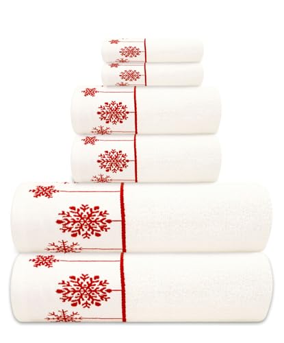 ELITE Valentine’s Day 6 Piece Red Towel Set – Ultra-Soft 100% Cotton, 600 GSM Thick & Plush Luxury Spa Towels – Romantic Gift for Couples