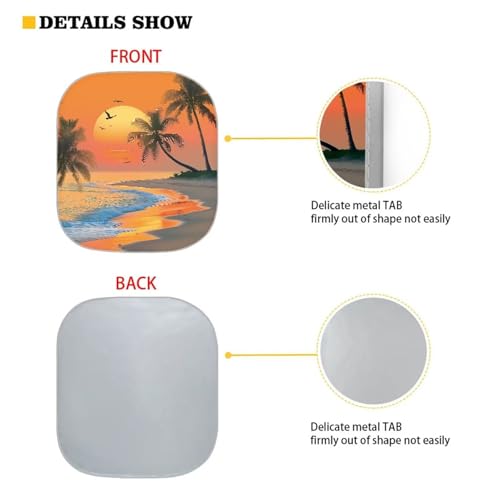 Image of Sunset Scenery Car Windshield Sun Shade 2 PCS Foldable Automotive Windshield Sunshades Easy to Install Sun Visor Blocks UV Rays and Keeps Vehicle Cool- 28.5 x 25.5 inches