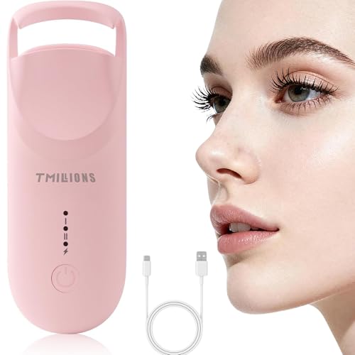 Heated Eyelash Curler with Silicone Pad Electric Lash Lifter Fast Heating & Long-Lasting Curl Portable Rechargeable Lash Curler for Natural & False Eyelashes