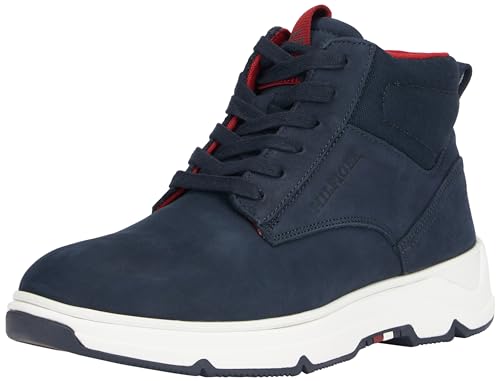 Tommy Hilfiger Botas caña baja Hombre Hybrid Chukka de piel, Azul (Desert Sky), 41