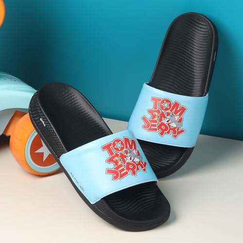 Image of YOHO Sliders for Men | Comfortable and Lightweight Slides | WB Cartoon & Comic Characters: Batman,Superman,Tom & Jerry,Rick & Morty,Big Bang Theory, Friends and Scooby Doo for Boys