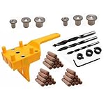 NIYATA 44 pcs Dowel Jigt, Dowelling Jig, Self Centering Dowelling Jig, Woodworking Drill Guide Set for 6/8/10mm,Durable Doweling Hole Saw Tools for Precision Drilling and Easy Use