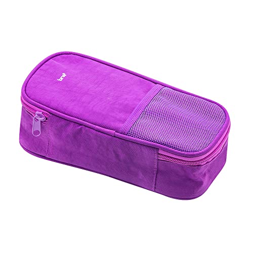Estojo Box Nylon 50 Pens 1 Zíper e Tela Roxo, BRW