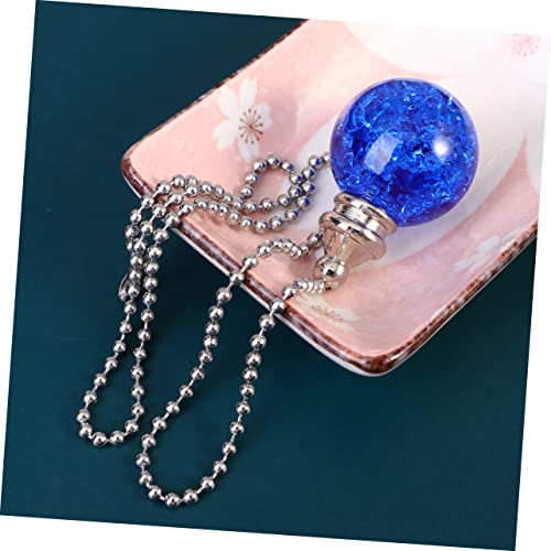 Image of Mobestech Ceiling Fan Pull Chain Extender Pull Chain Light Fixture Ceiling Fan String Replacement Crystal Fan Pulls Crystal Ball Fan Pulls with Connector Zipper Blue
