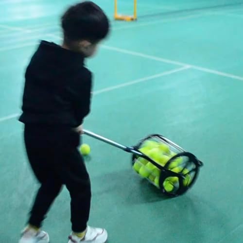 Colector de pelotas de tenis rodillo telescópico altura ajustable capacidad 55 pelotas entrenamiento tenis