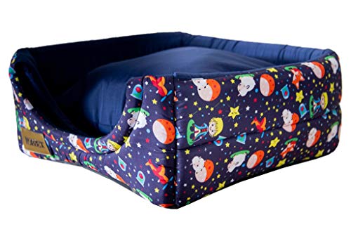 Toca e Cama Luppet 2 em 1 com Almofada para Cachorro ou Gato de até 5Kg Marinho M
