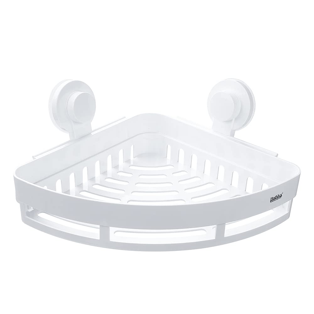 Bathlux Corner Shower Shelf, Self Adhesive Shower Caddy, Triangle Shower Basket One Second