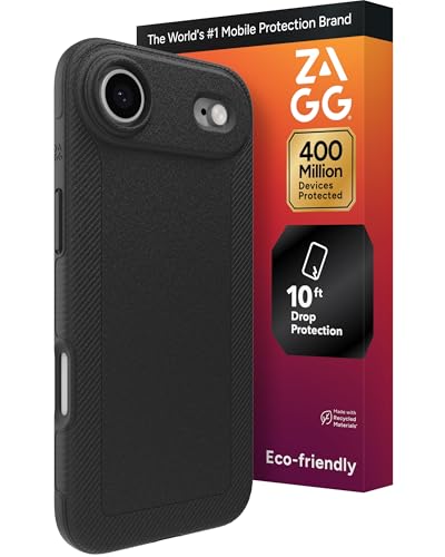 ZAGG Luxe Snap Phone Case for iPhone Air - Black, Durable Graphene for Drop Protection (10ft/3m), Slim Lightweight Design, MagSafe Compatible