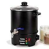 Aisny Sciogli Cera per Candele da 6L, Scalda Cera per Ceretta Crogiolo per Realizzare Candele 1100W 220V Set per Versare Candel con Rubinetto per Versare Candel e Regolatore di Temperatura