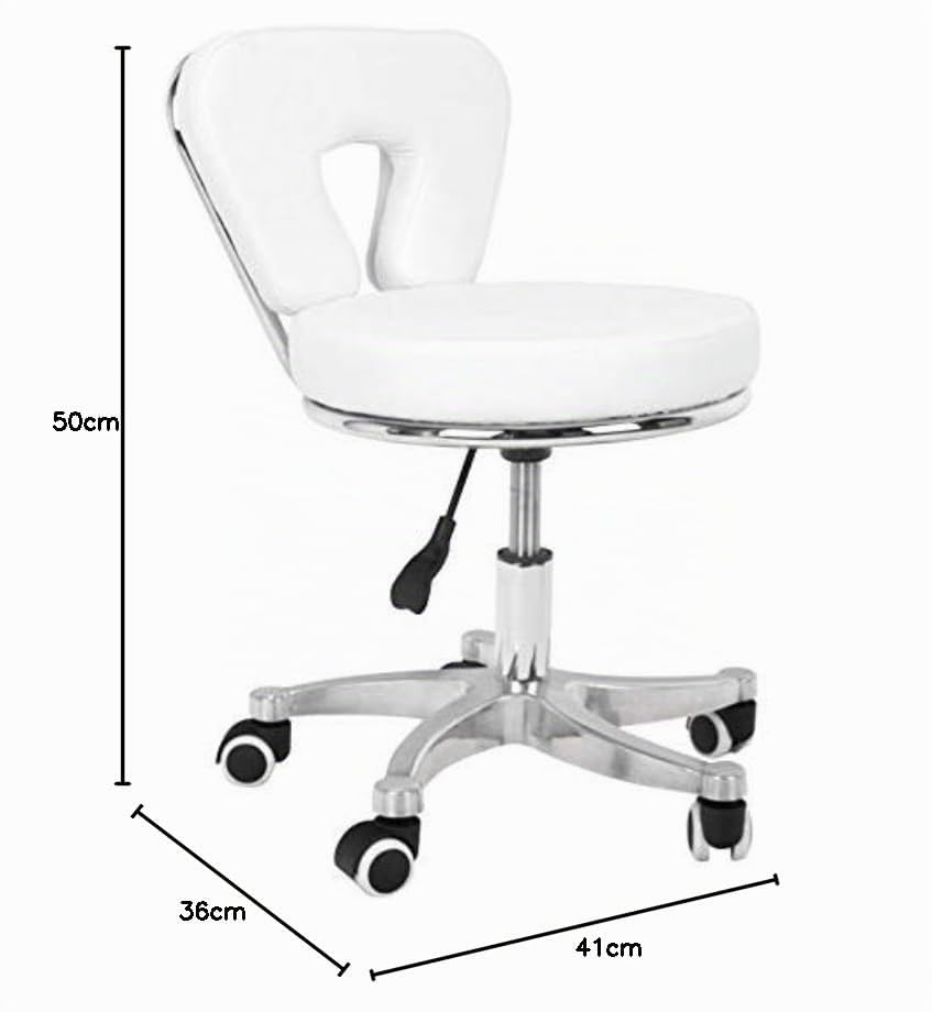 Activeshop Sgabello cosmetico per pedicure 9266 bianco