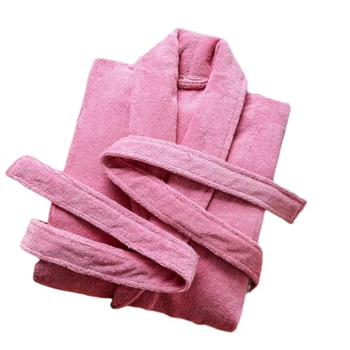 Albornoz de algodón para hombre con cuello chal bata de baño azul XL