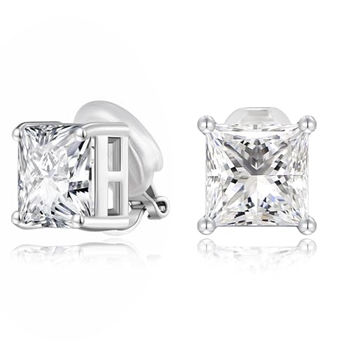 FAMARINE CZ Clip on Earrings for Women Clip Earring Non-pierced Earrings