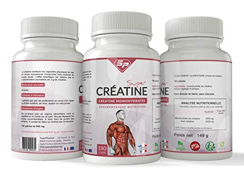 SUPER CRÉATINE DE HAUTE QUALITÉ • 180 gélules 100% créatine • MADE IN FRANCE • Pour 1 MOIS • SuperPhysique Nutrition – Image 3