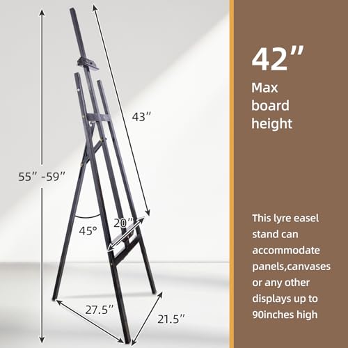 Image of Falling in Art Adjustable Wooden Easel Stand for Painting&Display, Black