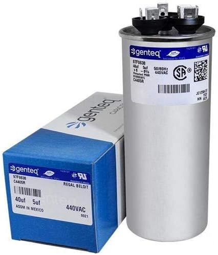 CAP050400440RTS - 40 + 5 uf MFD 440 Volt VAC - Goodman Round Dual  