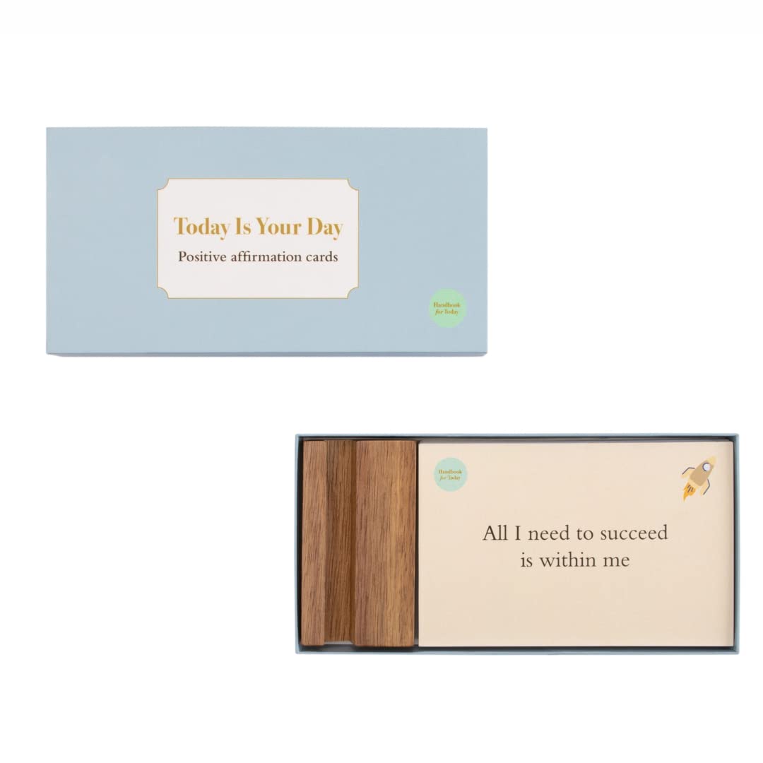 Today Is Your Day: Positive Affirmation Cards, 25 Affirmation Cards to Uplift Your Spirits, Premium Motivational Gifts with Wooden Stand and Gift Box