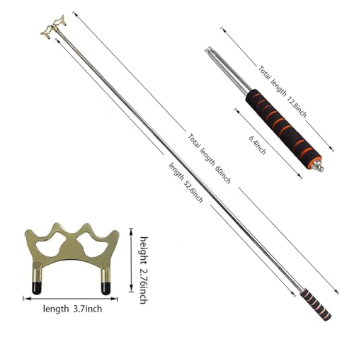 AngelReally Retractable Billiards Cue Stick Bridge with Brass Bridge Head, Billiard Bridge Stick for Pool Table, Game, Competition