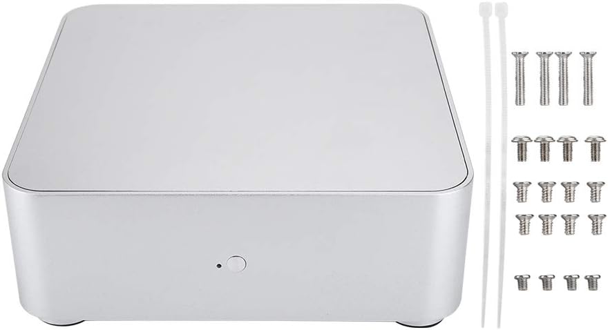 Mini ITX Computer Case with High Heat Dissipation Aluminum,2.0 Aluminum Alloy HTPC Case Mini PC Computer Case for The ITX Motherboard (170 * 170MM)