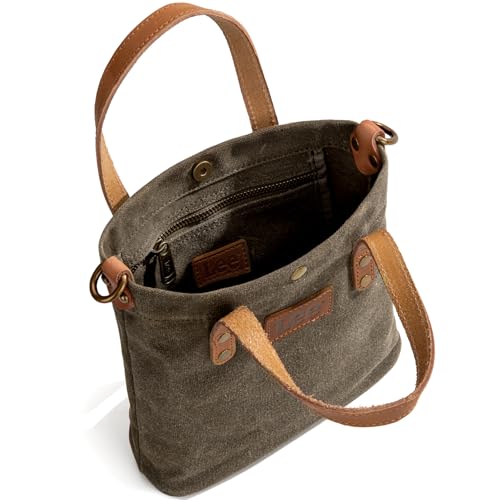 Image of Montana West x Lee Tote Bag for Women Waxed Canvas Top Handle Handbags with Leather Handle and Strap