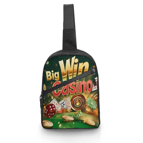 Big Win Casino Chest Bag Foldable Crossbody Unisex Pack Travel Hiking Adjustable Shoulder Straps Sling Bags