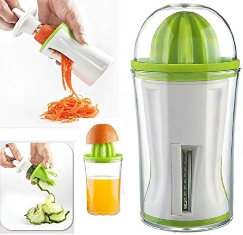 Latest 2 in 1 Hand-Held Vegetable Spiral Slicer & Juicer