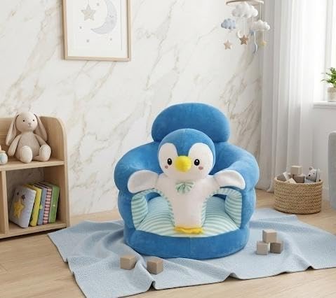 Blue Penguin Plush Baby Support Chair and Safe Seating Sofa.-image-12