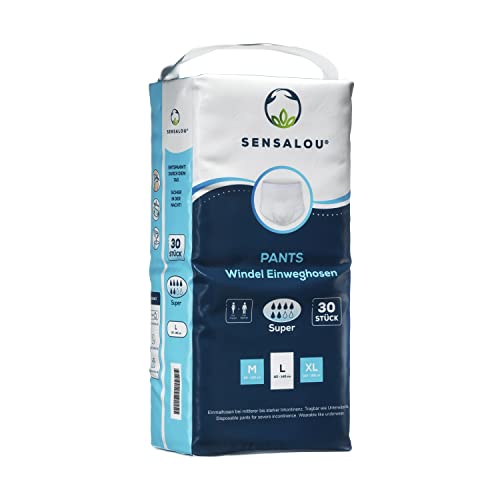 Sensalou Pantalones para incontinencia Super Pants para adultos, talla L (30)