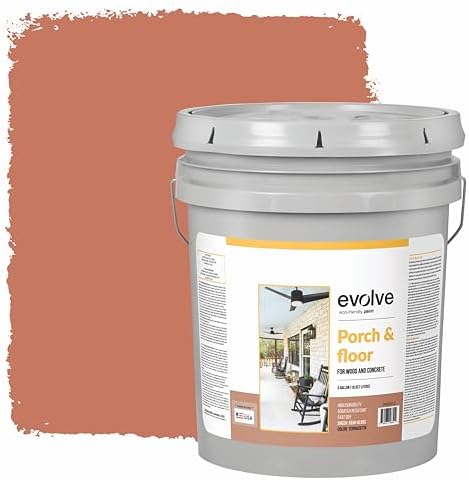 EVOLVE Porch & Floor: Fast-Dry, High Durability, Scratch-Resistant Paint for Wood & Concrete Surfaces (Terracotta, 5- Gallon)