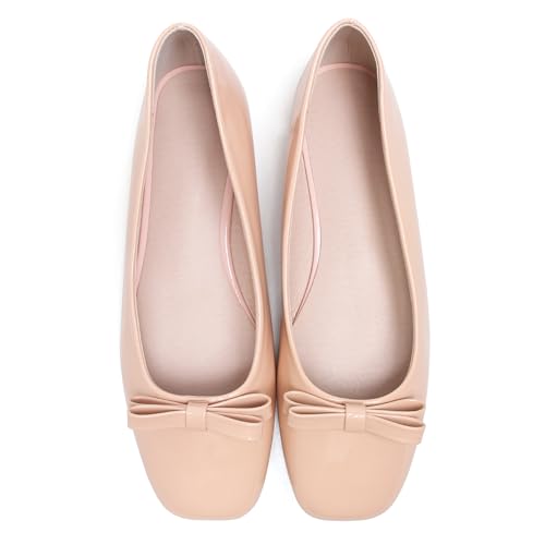 Image of Dear Time Women's Casual Foldable Ballet Flats Square Toe Ballerina Flats Shoes Comfortable